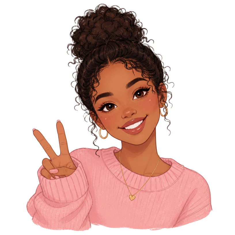 Illustrated Lovelle customer smiling